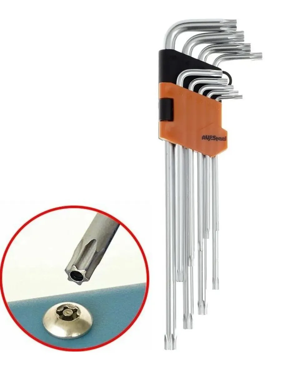 Набор ключей имбусовых TORX-Tamper Т 10-50 (9шт.)