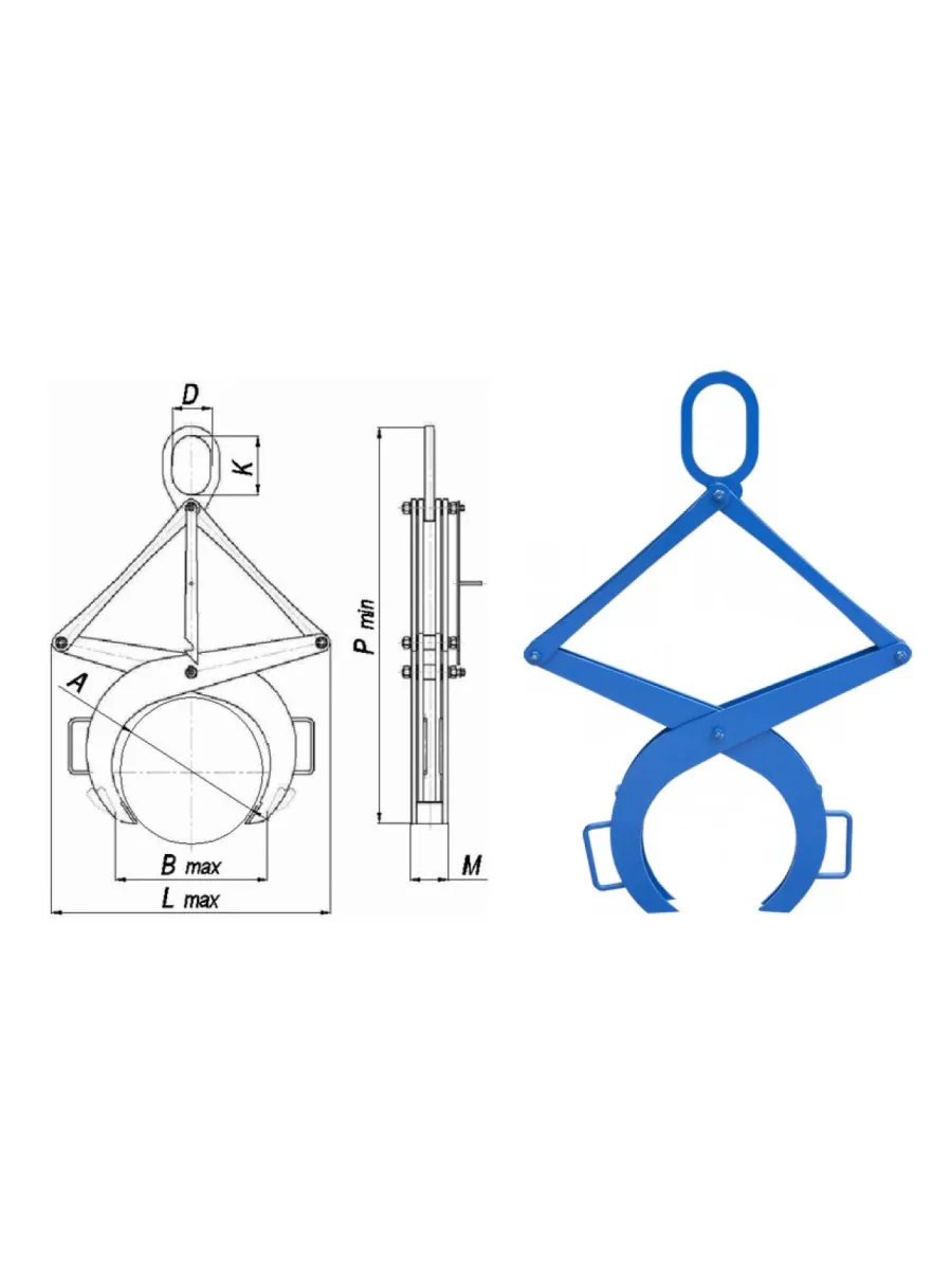 Захват для труб клещевой 0,5 тн ЗКДг-0,5/60-320