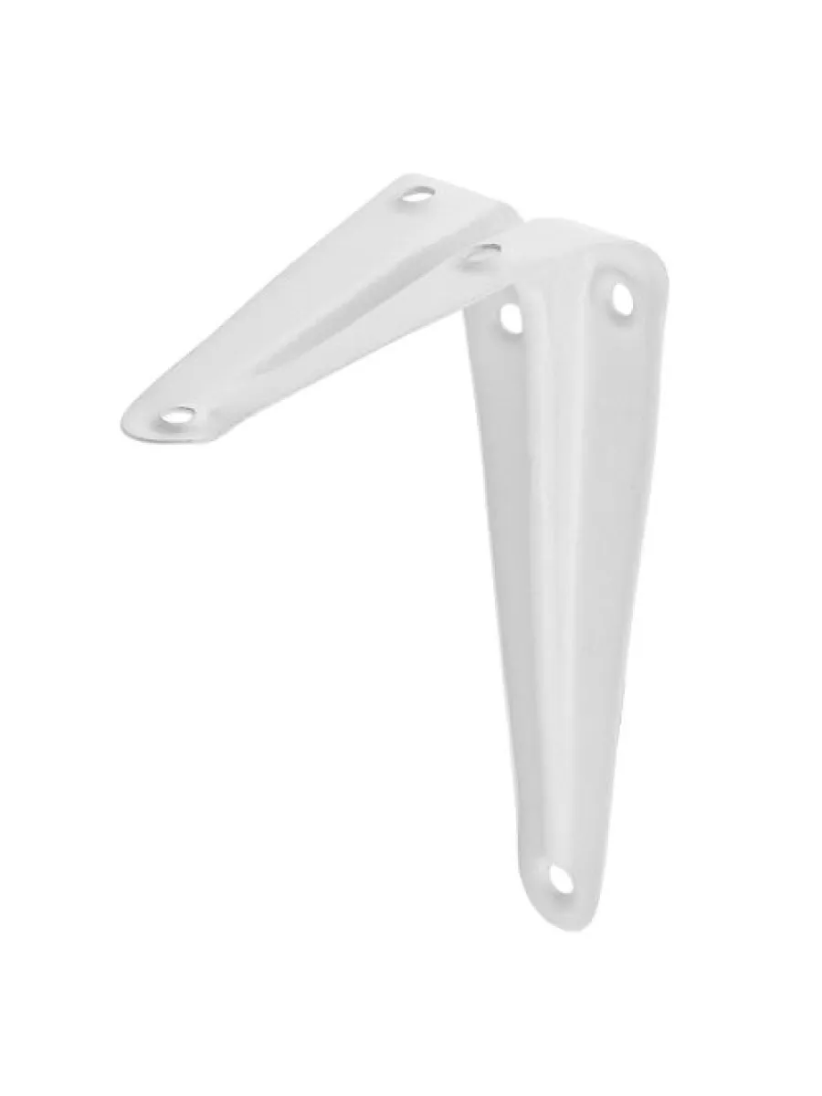 Кронштейн бытовой с ребром, из тонколист.стали, белый 75х100х0,7