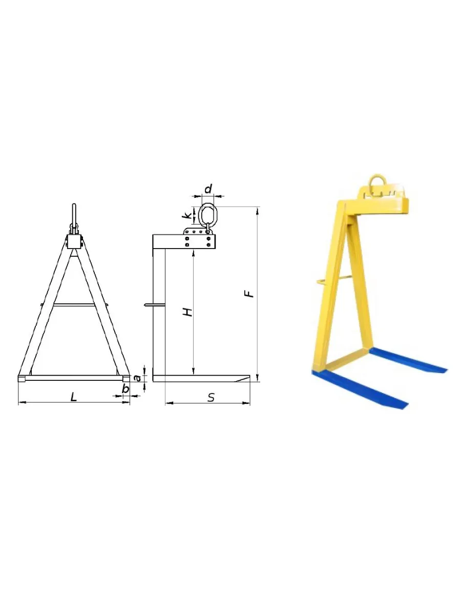 Захват для поддонов (нераздвижной) 1,5 тн ЗП-1,5-1000-1250