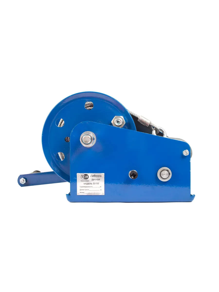 Лебедка ручная барабанная шестеренная BHW 3000 г/п 1,35 тн длина троса 20 м