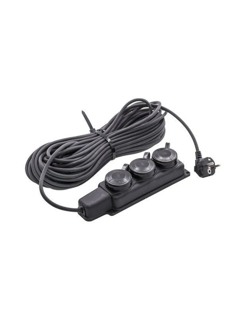 Удлинитель силовой 3 розетки КГ 3х2,5  10м 3500Вт 16А, IP44