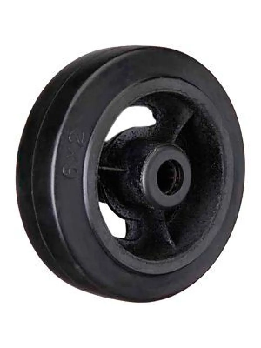 D 85 Колесо большегрузное чугунное, черная резина, без крепления 250 мм (грузопод.350кг)