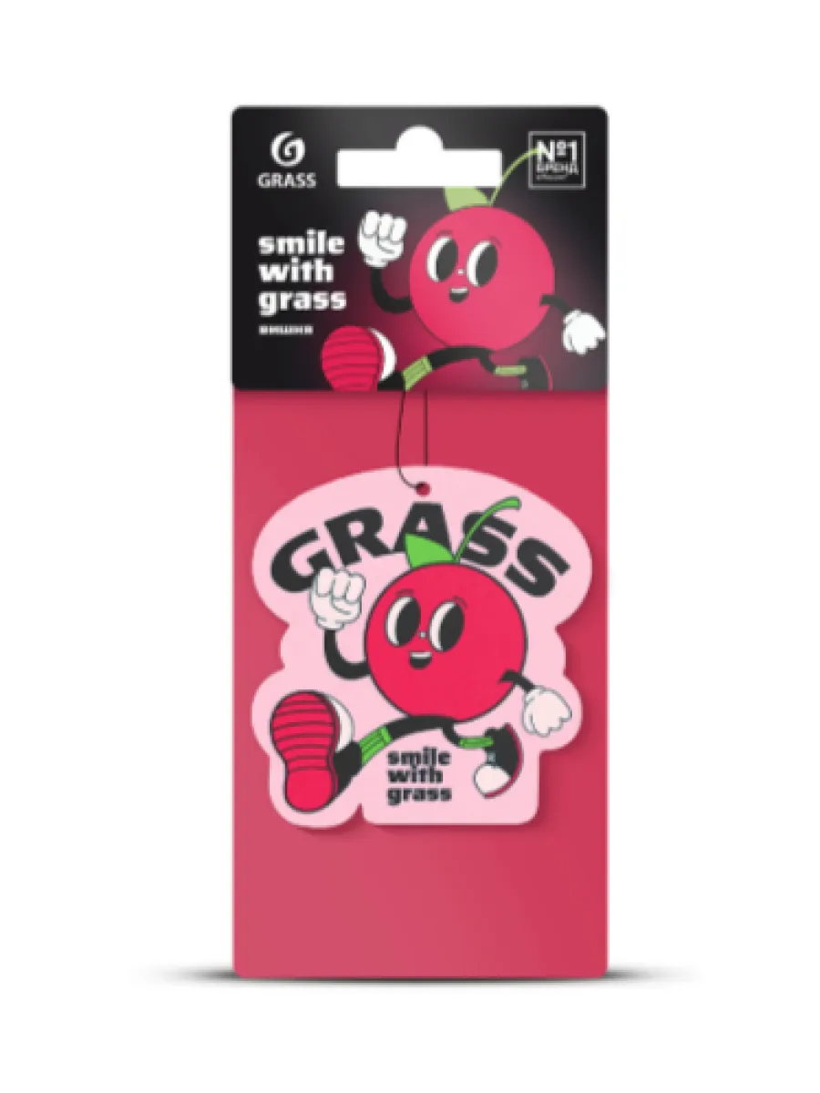 Ароматизатор воздуха картонный GRASS Смайл (вишня)