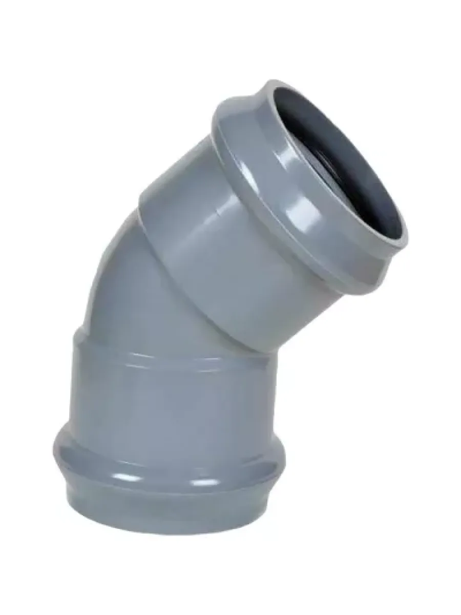 Отвод для напорной трубы НПВХ 160х45º  PN10 SDR26 двухраструбный Хемкор