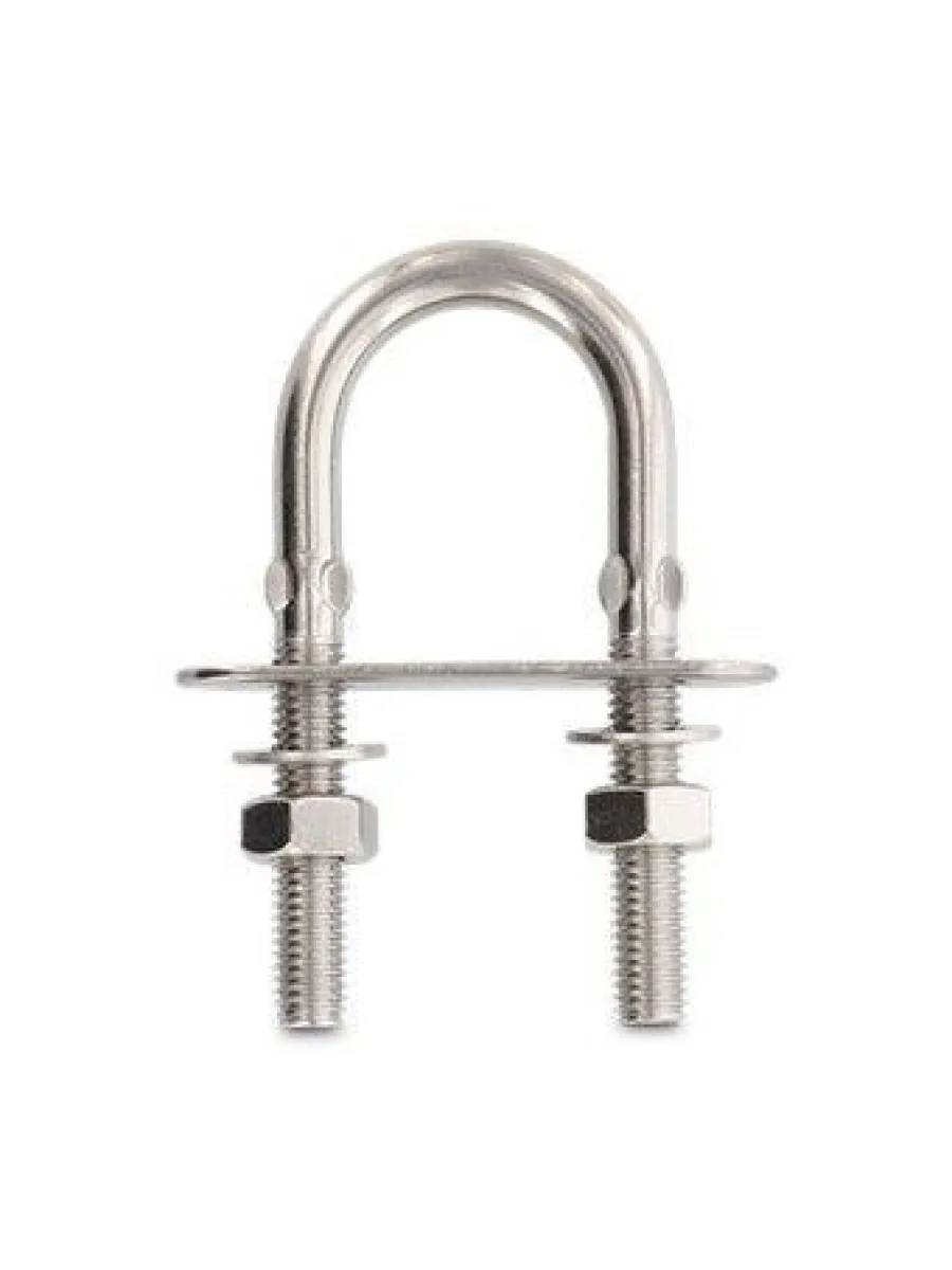 Болт-скоба U-образный (с двумя гайками и шайбами) ART 8230 А2  8х 80мм НЕРЖАВЕЙКА