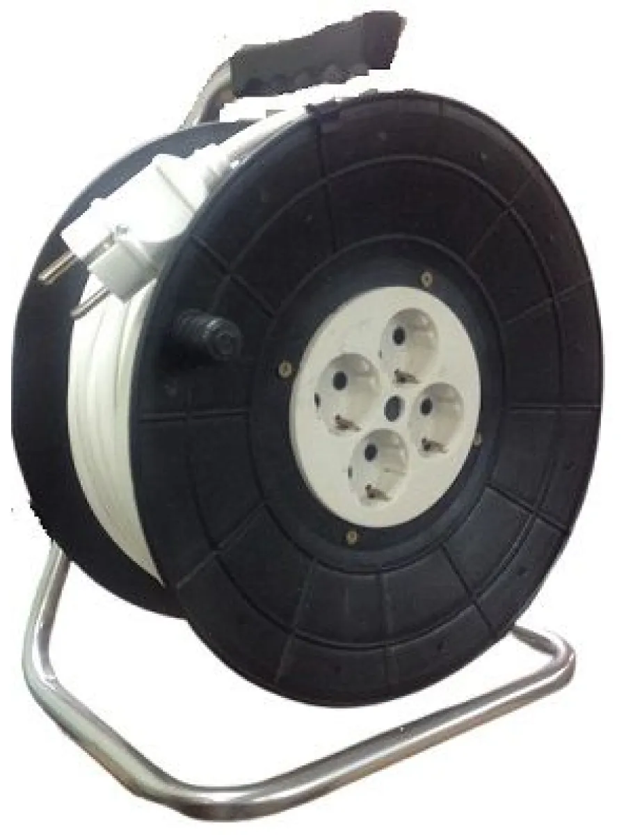 Удлинитель на катушке ПВС 3х2,5 кв мм 60 м, 3500 Вт, 4 гнезда, 16А