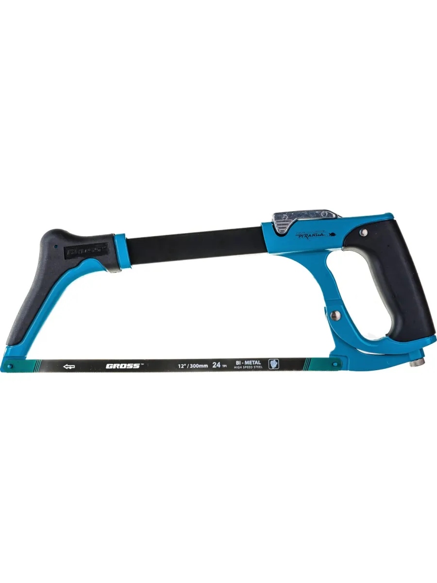 Ножовка 300 мм по металлу PIRANHA, рычажный механизм натяжения полотна Gross