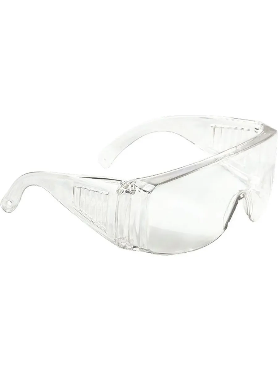 Очки защитные открытого типа, прозрачные, ударопрочный поликарбонат, бок/верх защита