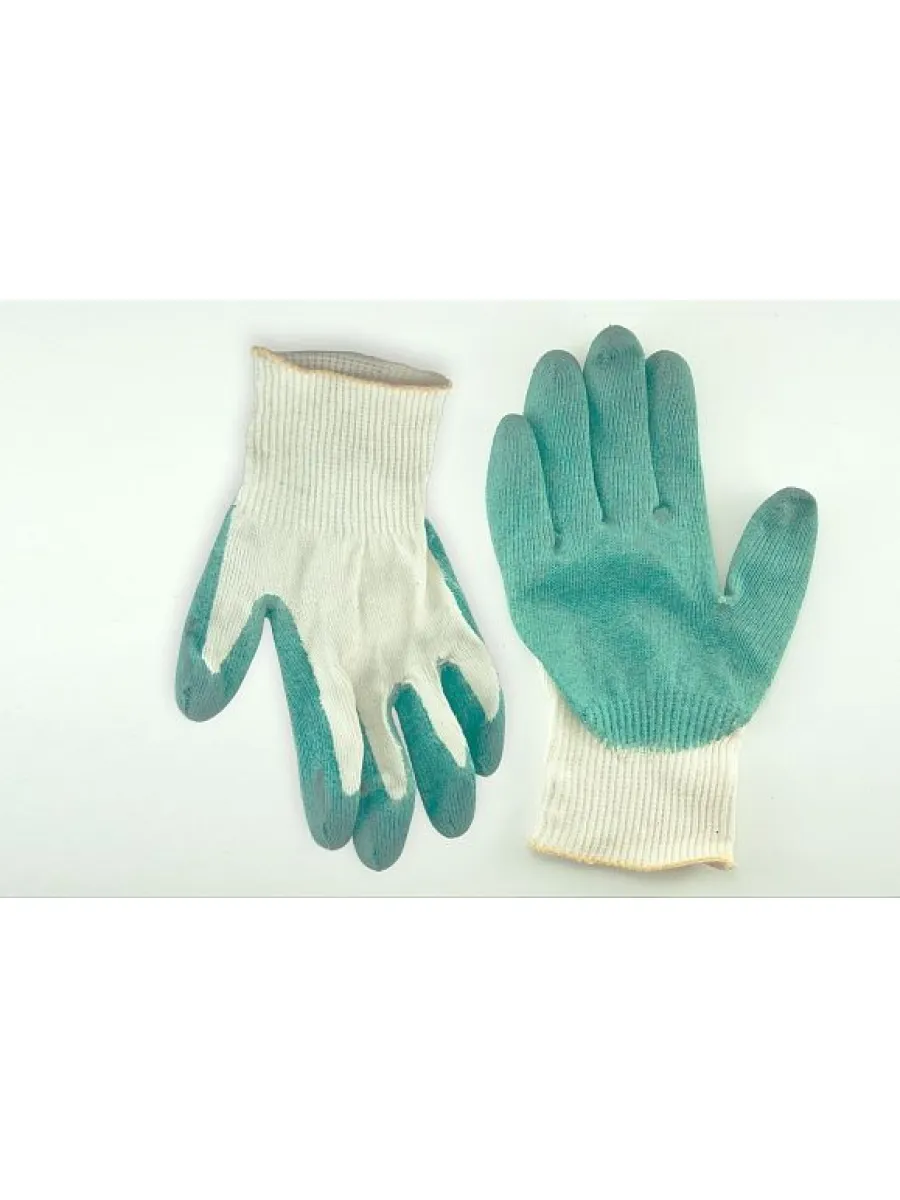 Перчатки х/б одинарный облив Россия