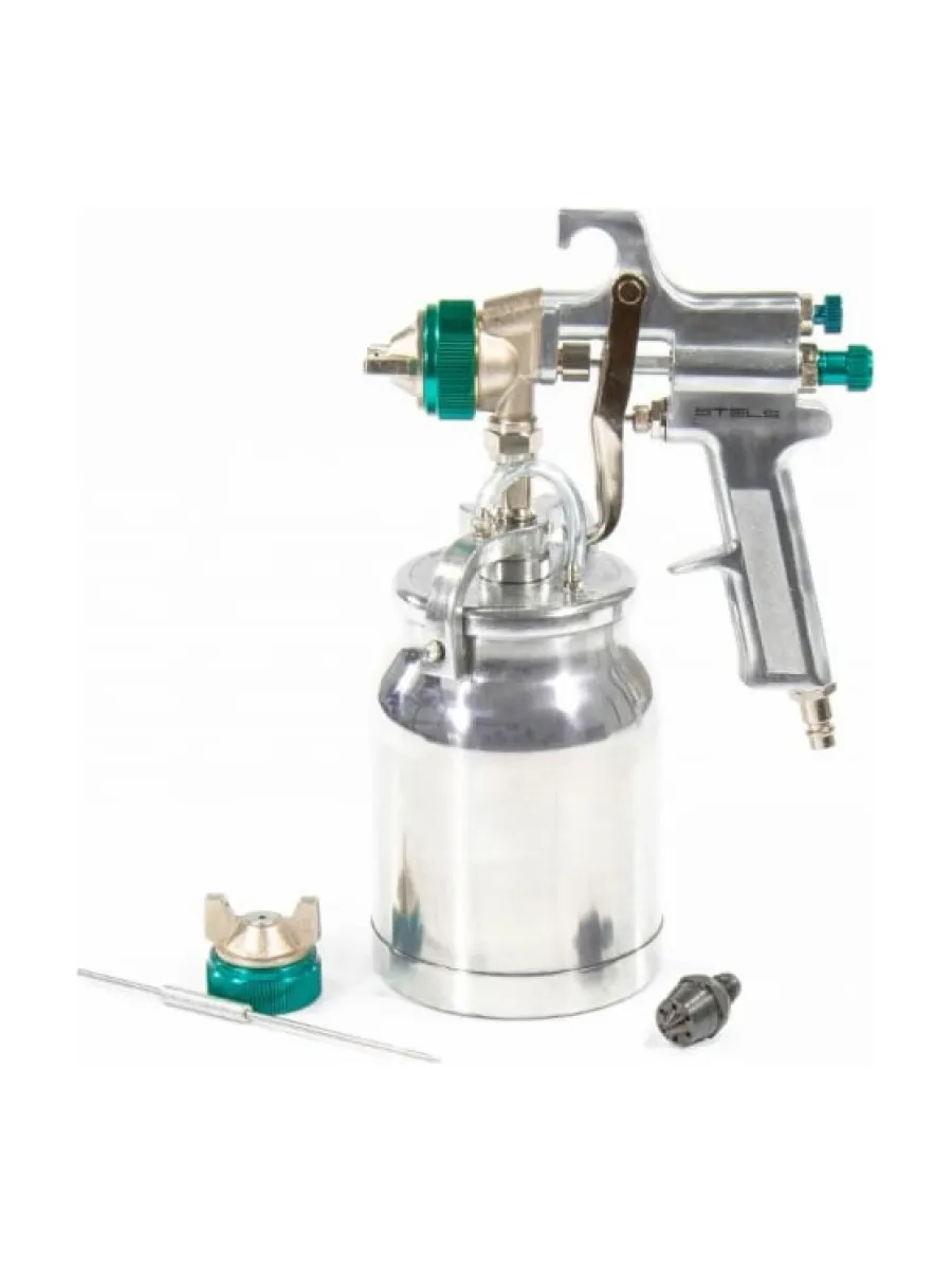 Краскопульт пневматический STELS AS 702 НP, нижн. бак 1л, сопло-1,8/2,0 мм