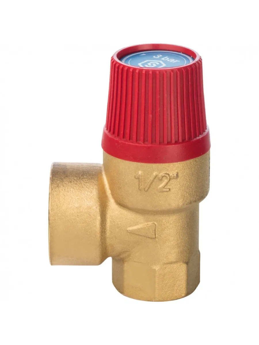 Клапан предохранительный лат 1/2"х1/2" г/г 6 бар