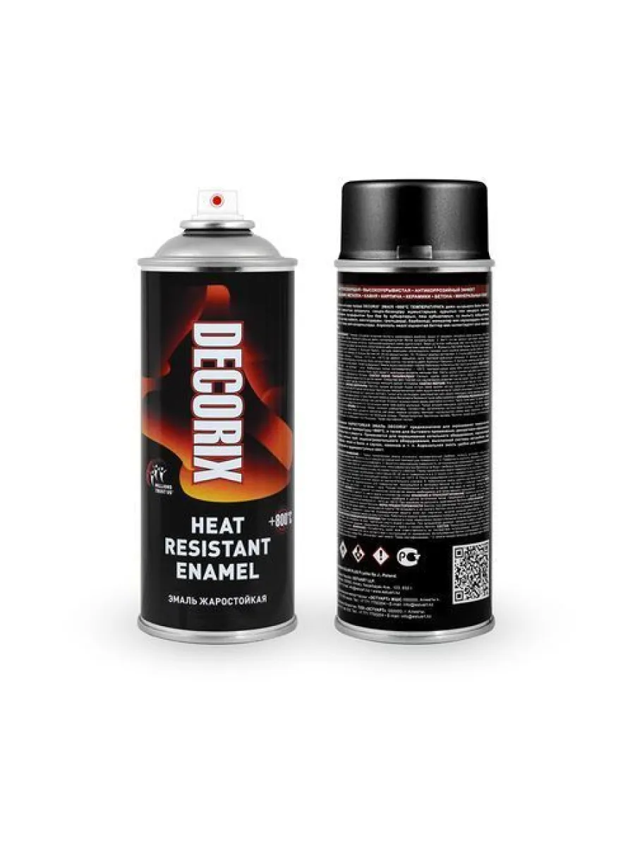 Эмаль аэрозольная жаростойкая 800ºС сигнальный белый (520 мл) DECORIX