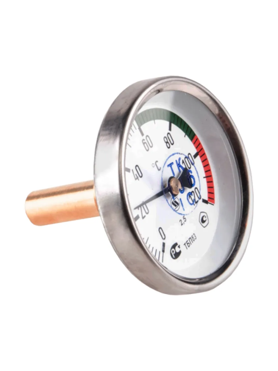 Термометр биметаллический 150/160°C L=100мм, осевой