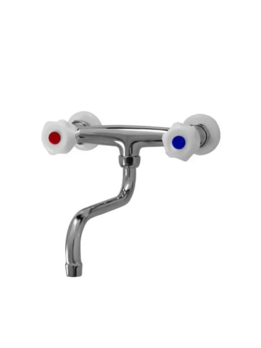 Смеситель настенный нижний излив