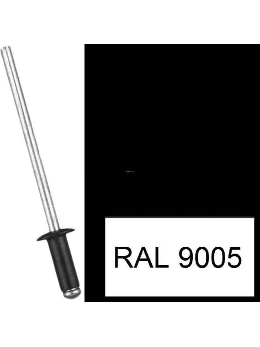 Заклепка вытяжная комб. алюм-сталь  крашеные  (9005) 4,8х18 черный янтарь (упаковка 500шт.)