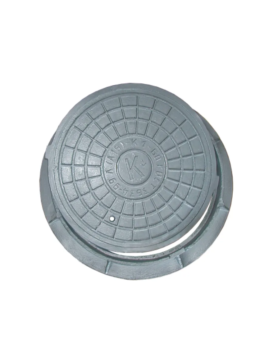 Люк канализационный чугунный средний 12,5 тн С (В125) К-1-60 без замка С ЛОГОТИПОМ ПОД ЗАКАЗ