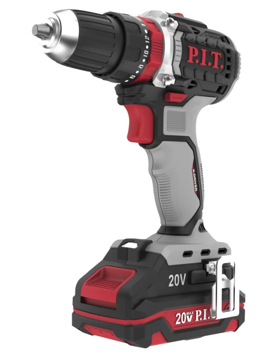 Дрель-шуруповерт аккумуляторная ударная P.I.T. PSB20H-10C/1, 20В, 40Нм, 1х2.0 Ач,ЗУ