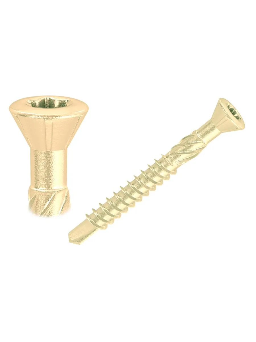 Саморезы для паркета и массивной доски (пола) Желтый цинк 3,2х50 (упаковка 1000шт.) POWER FASTEN