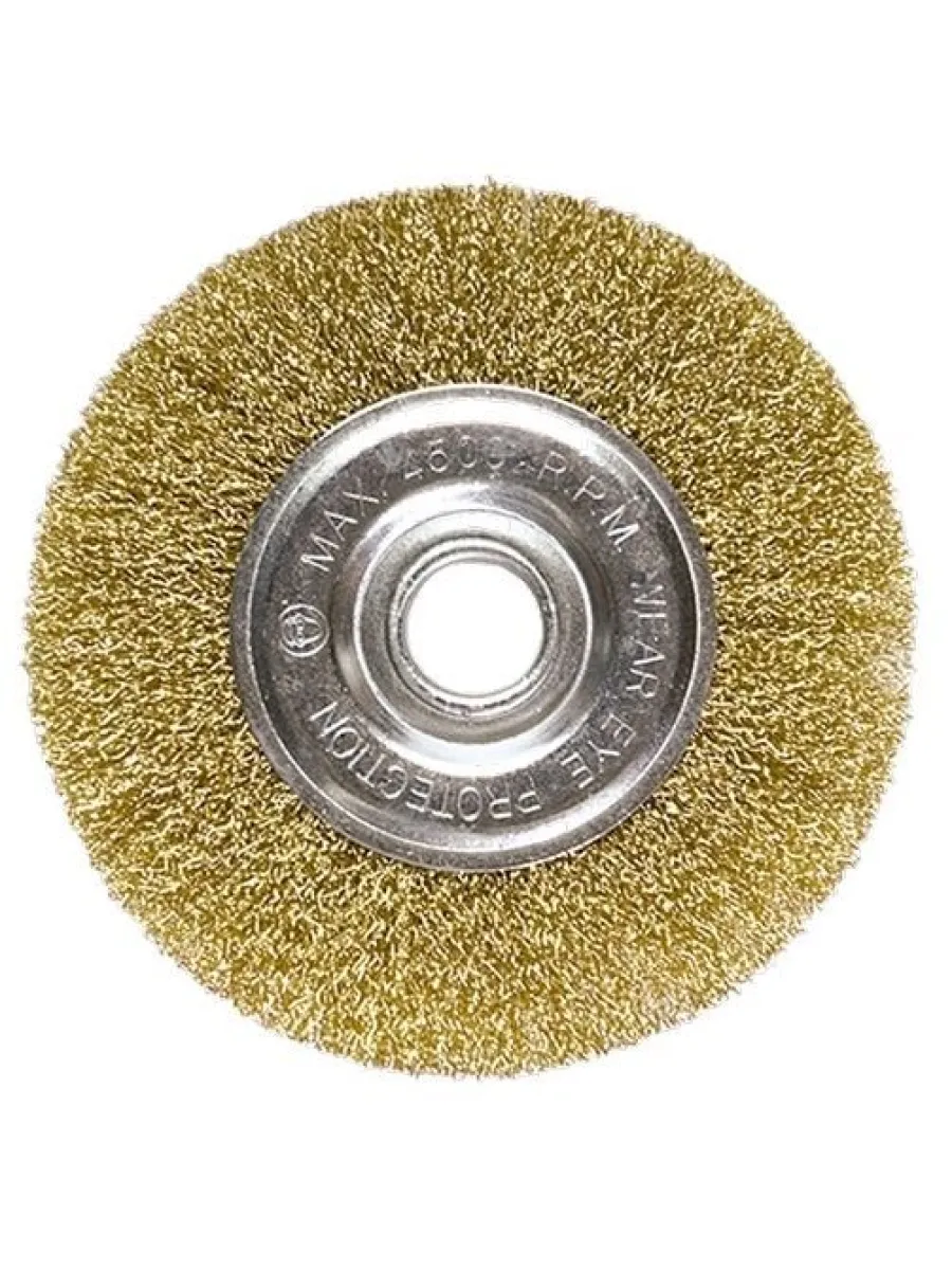 Щетка для УШМ плоская 125 мм колесо (латунированная витая проволока) (LASTING TOOLS)