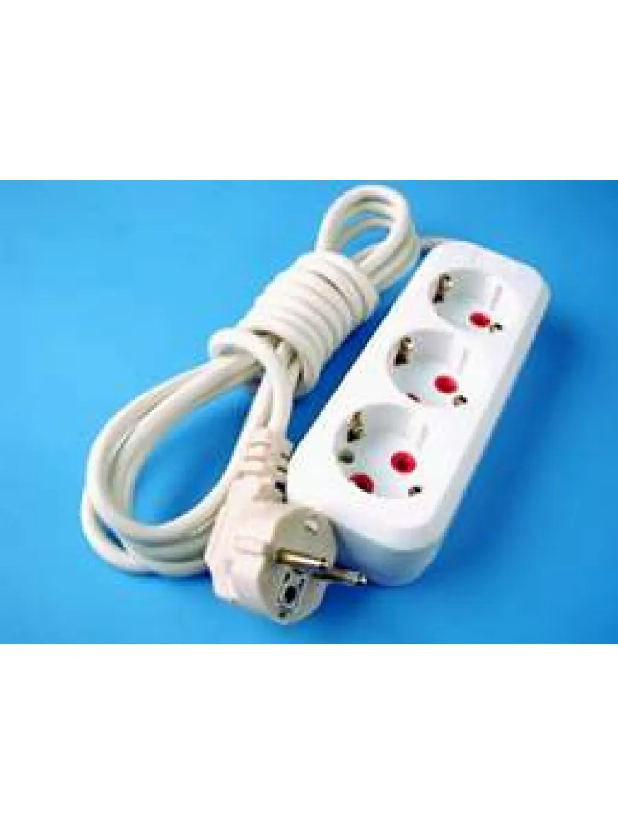 Удлинитель сетевой 3 розетки ПВС 3х0,75  5м, 10А 2200Вт, IP20