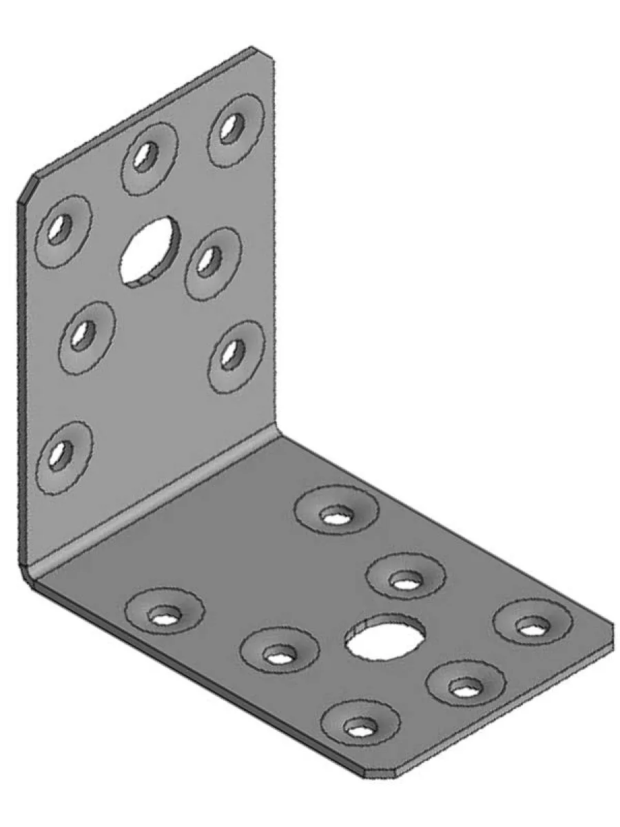 Уголок крепежный  90х90х65, анкерное отверстие 11мм, оцинк. (допустимое отклонение +/- 5мм)