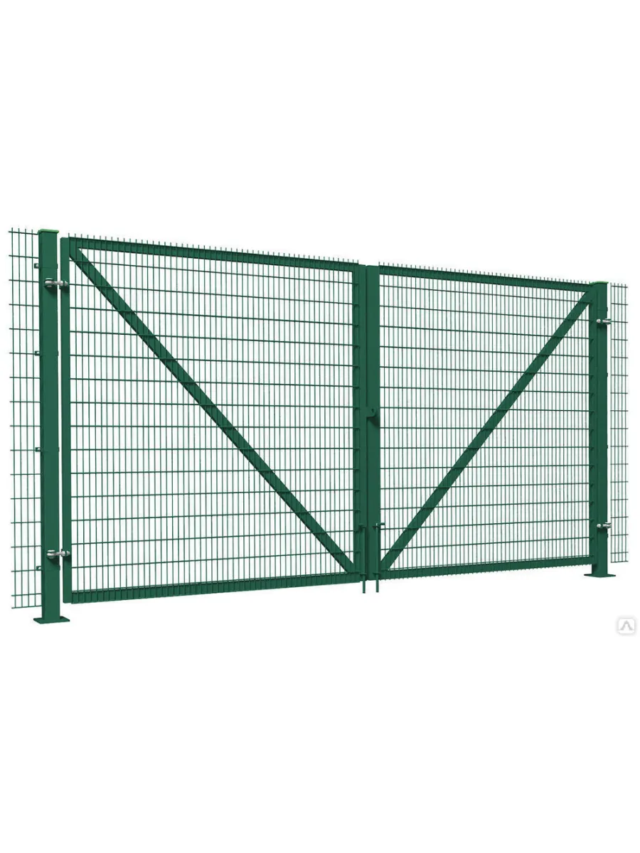 Комплект распашных ворот 2000х6000мм, яч.55х200мм (4мм), рамка 60х60х3мм RAL 6005 LASTING TOOLS