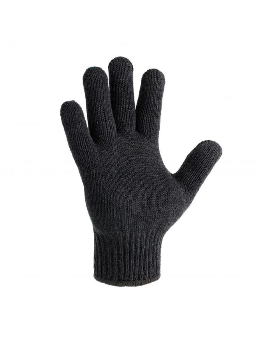 Перчатки трикотажные Зима Двойные, размер 10, черные, 120гр. (упак. 2пары)