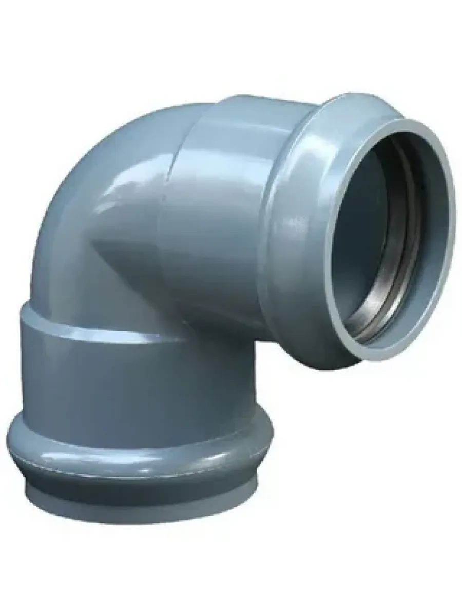 Отвод для напорной трубы НПВХ 160х90º  PN10 SDR26 двухраструбный Хемкор