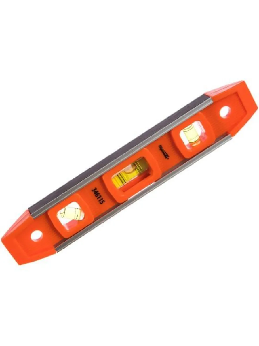 Уровень усиленный, 230 мм, 3 глазка, магнитный, пластмассовый "Торпедо" (IV) Sparta