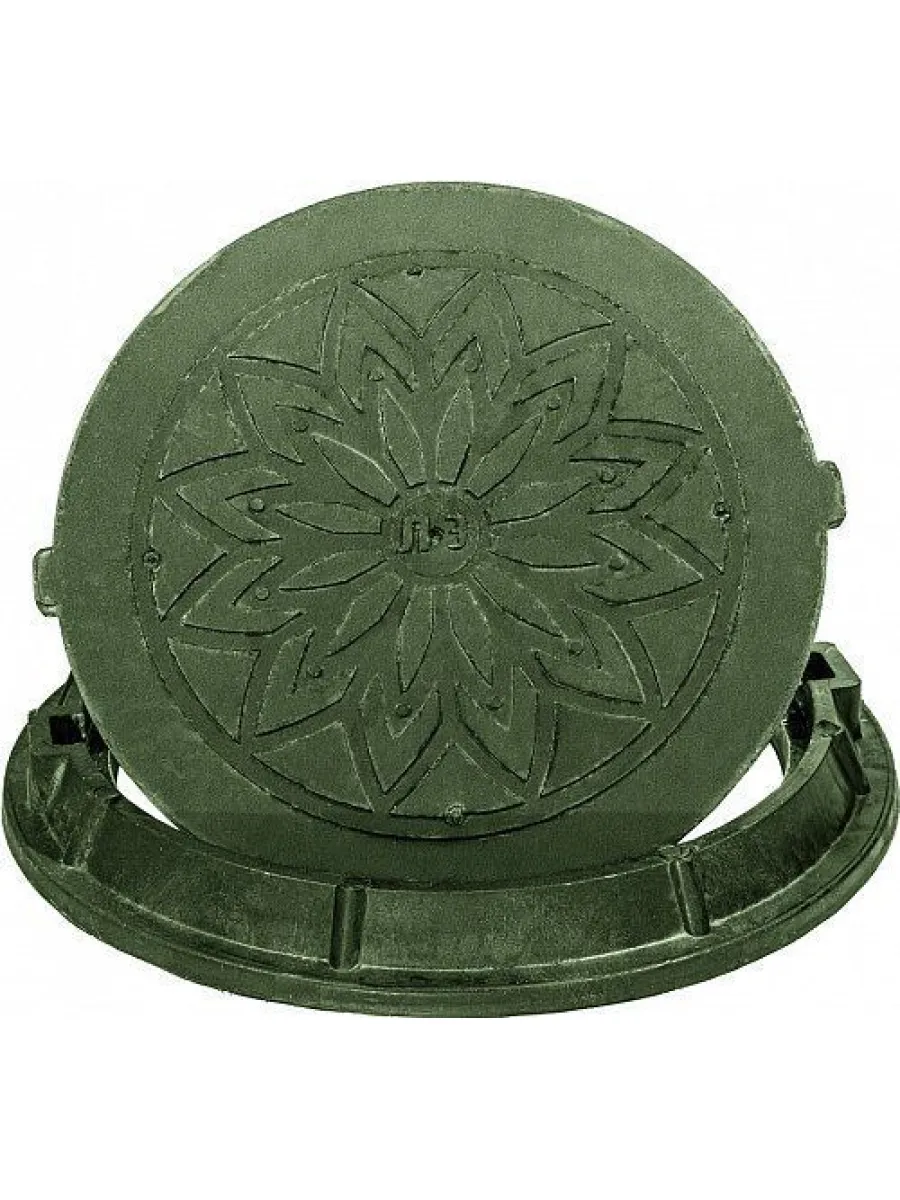 Люк полимерный (740/600/30/70) тип "С/Л" 1,5 тн зеленый САДОВЫЙ БЕЗ ЗАМКОВ