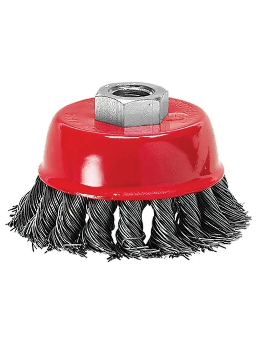 Щетка для УШМ 125 мм М14 чашка (однорядная, крученая проволока 0,5мм)