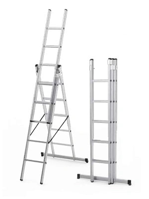 Трехсекционная лестница ПРОФИ алюминий 11,18 м