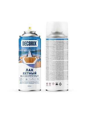 Лак аэрозольный яхтный глянцевый бесцветный 520 мл DECORIX