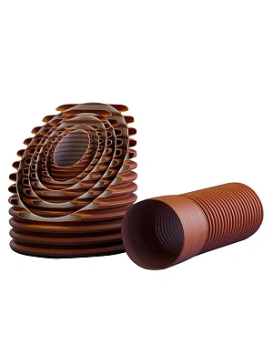 Труба двухслойная гофрированная, с раструбом (в т.ч. кольцо) 175/150 SN8 6 м