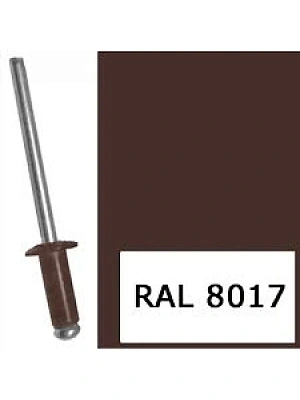 Заклепка вытяжная комб. алюм-сталь  крашеные  (8017) 3,2х 6 шоколад (упаковка  500шт.)