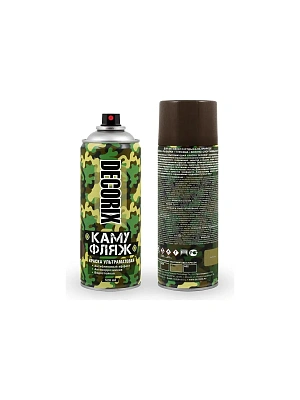 Краска аэрозольная камуфляж землянисто-коричневый матовая 520 мл DECORIX 