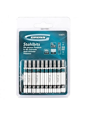 Биты TORX T 40х50 сталь S2 GROSS (упаковка 10шт.)