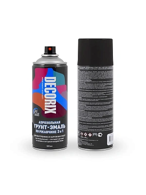 Грунт-эмаль аэрозольная по ржавчине "3 в 1" черная 520 мл DECORIX