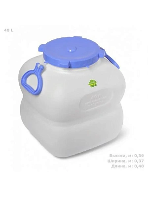 Бидон  40л. крышка резб, ручки, белый