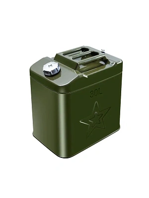 Канистра  5 литров металл (зеленая) горловина с навинчивающейся крышкой и шлангом LASTING TOOLS