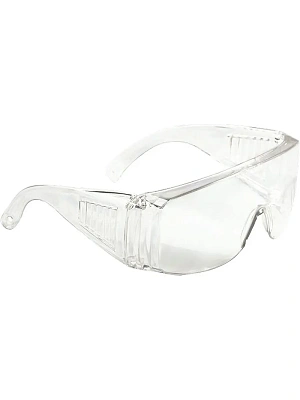 Очки защитные открытого типа, прозрачные, ударопрочный поликарбонат, бок/верх защита
