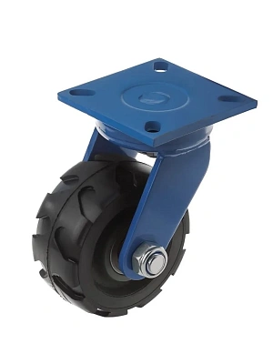 SHd (63) Колесная опора, поворотная, площадка, обрезиненная, шарикоподшипник, 150 мм (грузопод.800кг)