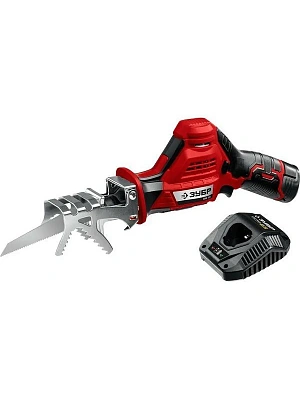 Пила сабельная аккумуляторная ЗУБР СПЛ-125-21 МАСТЕР, 12В, ход штока-20 мм, 1х2.0 Аh, ЗУ