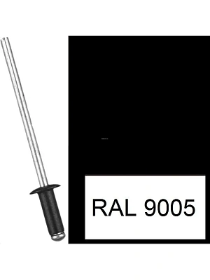 Заклепка вытяжная комб. алюм-сталь  крашеные  (9005) 3,2х 6 черный янтарь