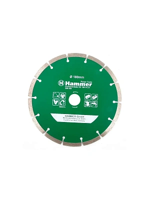 Диск алмазный отрезной 180х22мм сухая резка, сегментный Hammerflex