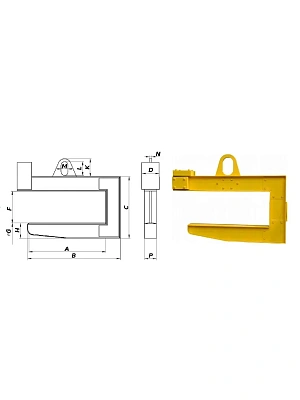 Захват для рулонов стали с противовесом  2,0 тн ЗРС1-2/1600