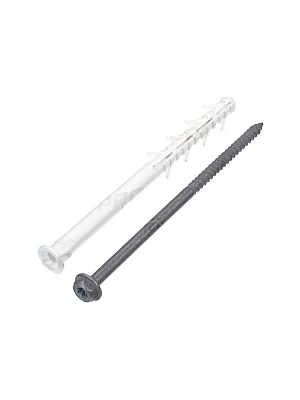 Дюбель рам. фасад. плоский борт. двойная зона, шестигр. с напрес. шайбой гор.цинк д/выс нагрузок 10х160