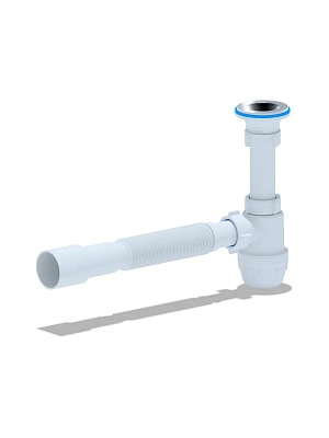 Сифон АНИ для раковины бутылочный 1 1/4 32 с гибкой трубой 32х40/50