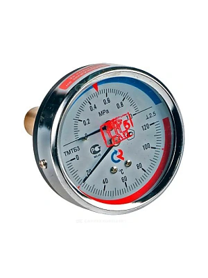 Термоманометр 120-160°С 1,6 Мпа Дк80 G1/2" осевой, L=46мм